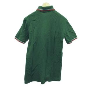 FRED PERRY ポロシャツ 綿 36 緑 グリーン 半袖 ライン装飾 /GR GY58