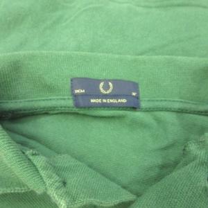 FRED PERRY ポロシャツ 綿 36 緑 グリーン 半袖 ライン装飾 /GR GY58