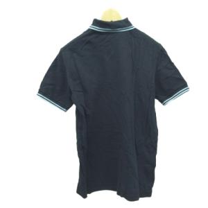FRED PERRY ポロシャツ 綿 36 紺 ネイビー 半袖 ライン装飾 /GR GY58