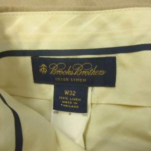BLACK FLEECE BY BROOKS BROTHERS パンツ 麻 リネン L ベージュ 無地 フルレングス センタープレス /NP GY58