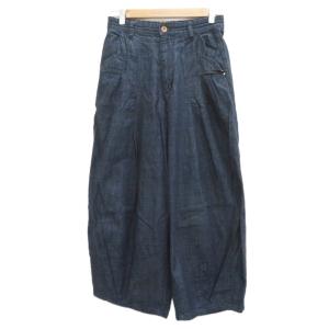 タックデニムパンツ ジーンズ ワイドパンツ M インディゴ アンクル丈 /YS40 ECA002