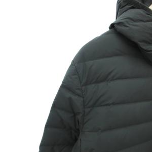 adidas ダウンパーカー ジャケット 2XL ダークグレー フード ジップアップ ロゴプリント/HW ECA002