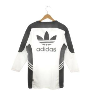 adidas Originals × RITAORA チュニック L 白 ホワイト 黒 ブラック Vネック 長袖 ロゴプリント /MN30