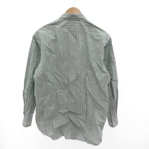 ISSEY MIYAKE DESIGH STUDIO ヴィンテージ シャツ ストライプ柄 長袖 レギュラーカラー L ライトグリーン