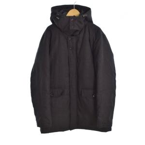 HOMME ダウンジャケット フード ジップアップ 千鳥格子 L 灰色 グレー 8550-0317 ECB001