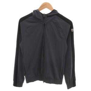 パーカー ナイロン XS グレー フード スカルロゴ ダブルジップ デザイン金具 /HW ECB001