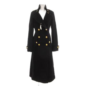 タグ付き ロングコート ウール カシミヤ混 2 紺 ネイビー ダブル エポレット マキシ丈/HW ECB001