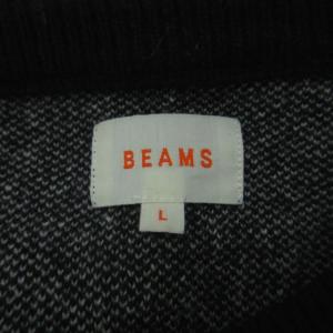 BEAMS ニット セーター L 黒 ブラック サンタクロース柄 クルーネック 長袖 /YS20 ECD002