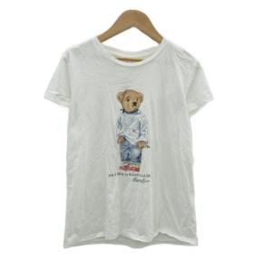 Tシャツ カットソー ポロベアー 半袖 S 白 ラウンドネック プリント /SY11 ECD002