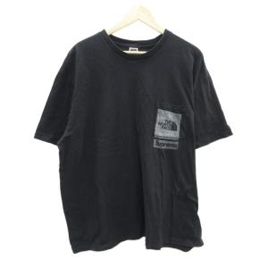× シュプリーム Supreme Tシャツ カットソー XL 黒 半袖 ラウンドネック ロゴプリント /SY15