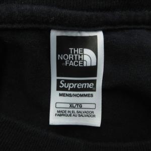 THE NORTH FACE × シュプリーム Supreme Tシャツ カットソー XL 黒 半袖 ラウンドネック ロゴプリント /SY15