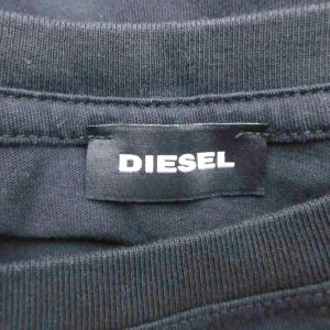 DIESEL Tシャツ カットソー M 黒 半袖 クルーネック プリント /SY18 ECD002