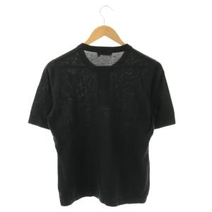 Salvatore Ferragamo ニット カットソー 五分袖 M ネイビー /DO ECD002