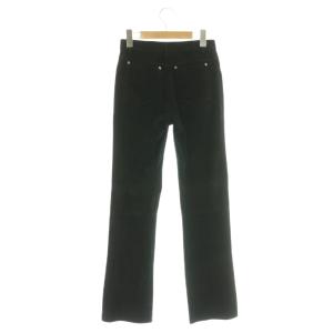 YVES SAINT LAURENT レザーパンツ スエード 羊革 ブーツカット 34 ブラック /ES ECD002