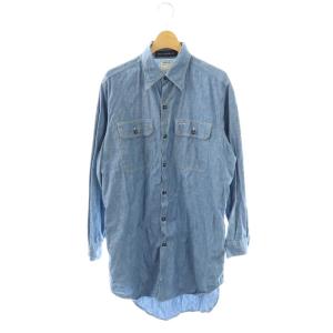 シャンブレーロングシャツ ブラウス 長袖 00 青 ブルー MB-181-5002 /HN ECD002