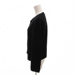 YVES SAINT LAURENT 美品 ニットカーディガン ウール 金ボタン ラウンドネック M 黒 ブラック /YJ ECD002
