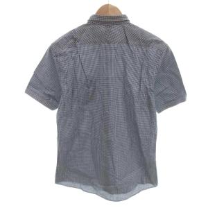 BURBERRY BLACK LABEL 美品 シャツ 2 水色 ライトブルー ギンガムチェック クレイジーパターン 半袖 チェック柄/HW ECD002