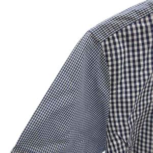 BURBERRY BLACK LABEL 美品 シャツ 2 水色 ライトブルー ギンガムチェック クレイジーパターン 半袖 チェック柄/HW ECD002