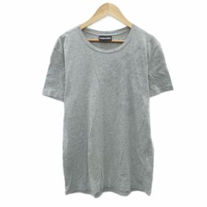 Tシャツ カットソー S グレー 総柄 ラウンドネック 半袖 /YS4 ECD002