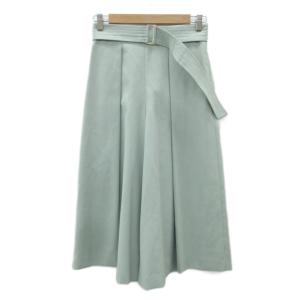 ガウチョパンツ ワイドパンツ 七分丈 38 ミントグリーン ベルト付き /SM11 ECD002