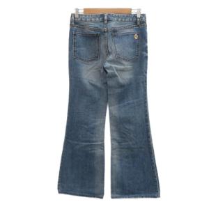 TORY BURCH デニムパンツ ジーンズ フレアパンツ 27 青 ブルー ウォッシュ加工 ロング丈 /YS18 ECD002
