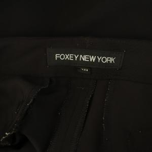 FOXEY NEW YORK テーパードパンツ クロップド ストレッチ 40 ブラック /MY OS ECD002