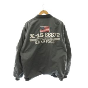 AVIREX ジャケット 上着 2XL グレー 長袖 リブ襟 ロゴ/ワッペン ECD002 /JP