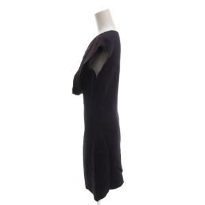 LANVIN ノースリーブワンピース シルク混 サイドジップ ドレープ 36 紫 パープル /YJ ECD002