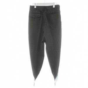 COMME des GARCONS HOMME AD1996 パンツ スラックス ボーダー柄 ウール 切替 ビニール S グレー HP-10012S /AN21