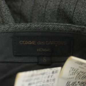 COMME des GARCONS HOMME AD1996 パンツ スラックス ボーダー柄 ウール 切替 ビニール S グレー HP-10012S /AN21