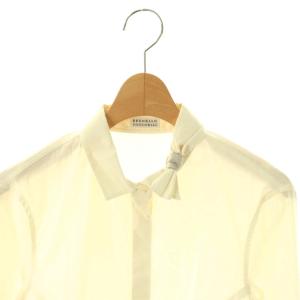 BRUNELLO CUCINELLI ブラウス リボン シルク S ホワイト DK51660