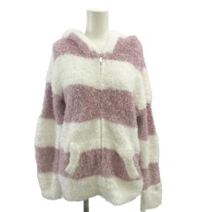 gelato pique ナイトウエア パジャマ セットアップ 2点セット F 白 ホワイト ピンク パーカー パンツ ボア ボーダー柄
