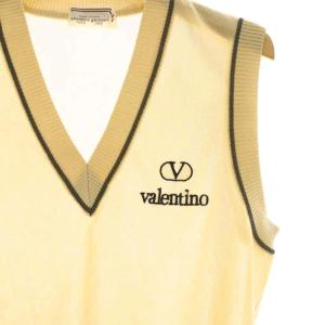 VALENTINO GARAVANI ベスト 不明 アイボリー Vネック ノースリーブ ロゴ刺繍 ECC002 /OKOS ECC002
