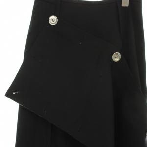 3.1 phillip lim スカート ロング 00 黒 ブラック ボタン付き ラップデザイン/GP ECC002