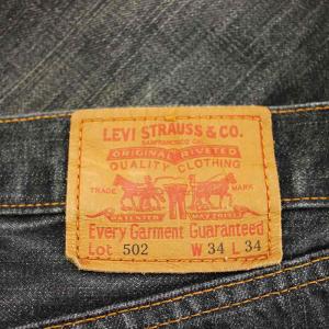 Levi's デニム ジーンズ 34インチ 502シリーズ ブラック 色落ち加工