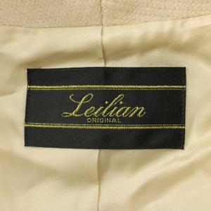 Leilian コート 13+ ベージュ ショールカラー 長袖 袖口ファー /DU ECC002