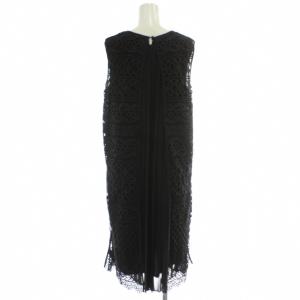 ADORE ワンピース 38 黒 ブラック レース柄 ノースリーブ ラウンドネック 531-6140411 /GG