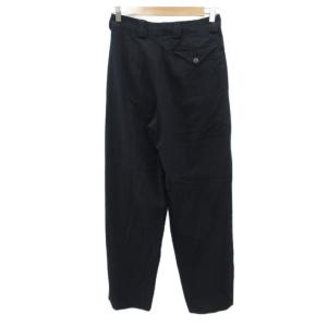 GIANNI VERSACE タックワイドテーパードパンツ 44 黒 ブラック 無地 ロング丈 /YS46 ECB002