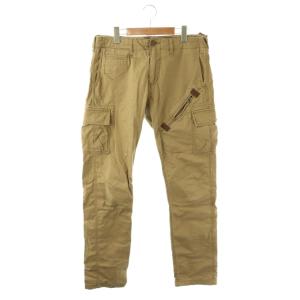 カーゴパンツ ストレート L ベージュ 斜めジップポケット 6146008 /YM ECB002