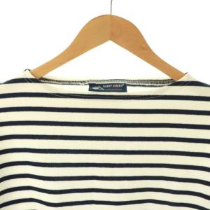 SAINT JAMES ボーダーカットソー 長袖 コットン L 紺 白 /CX ECB002