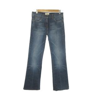 ANNA MOLINARI デニム ジーンズ 40 青 ブルー インディゴ ウォッシュ加工 ボタンフライ