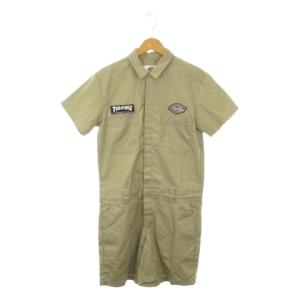 × スラッシャー THRASHER MAGAZINE オールインワン つなぎ スケートボード M カーキ