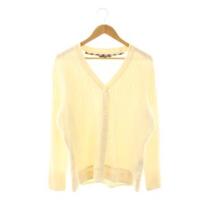 カーディガン ニット Vネック 長袖 カシミヤ混 シルク混 42 アイボリー /DO ECE003