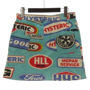 HYSTERIC GLAMOUR スカート ミニ ロゴ ブルー F ECE003