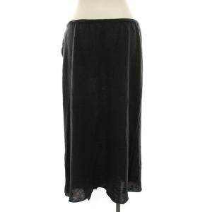 COMME des GARCONS スカート ウール ロング ヴィンテージ 黒 チャコールグレー ミディ丈 ドレープデザイン 無地 FS-070020