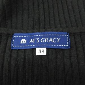 M'S GRACY ニット セーター 38 黒 ブラック 七分袖 リボン リブ /SM48 ECE003