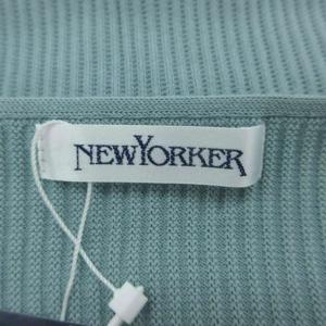 NEWYORKER リブニット カットソー 15号 ミントグリーン ラウンドネック 七分袖 /SY8 ECE003