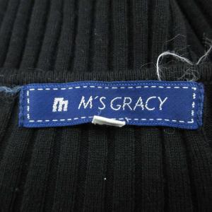M'S GRACY リブニット カットソー 長袖 40 黒 ブラック リボン 無地 /MA13 ECE003