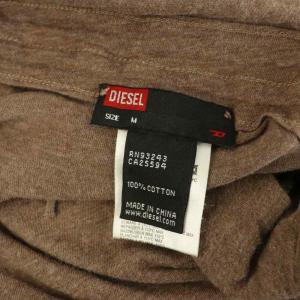 DIESEL 長袖カットソー 変形 カットオフ プリント M ブラウン /MY OS ECE003
