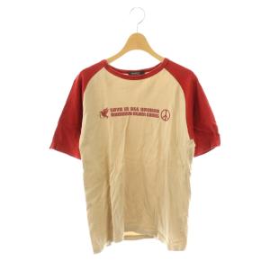 Tシャツ カットソー 半袖 2 レッド ベージュ /ES ECE003